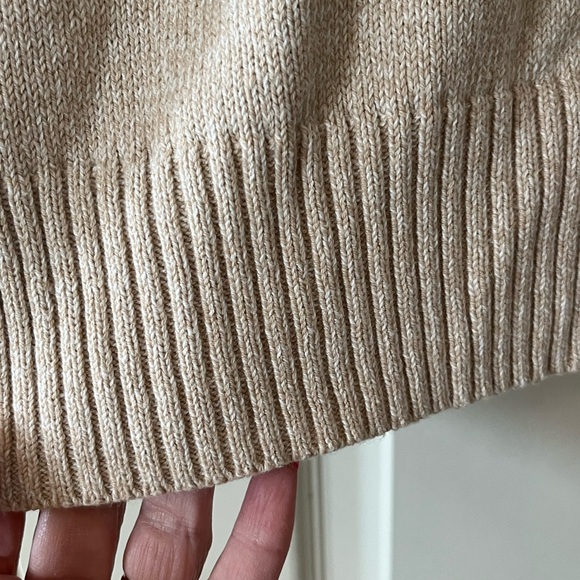 Karen Scott Light Tan Half-Zip Cotton Sweater Women’s Size Large - Picture 5 of 15